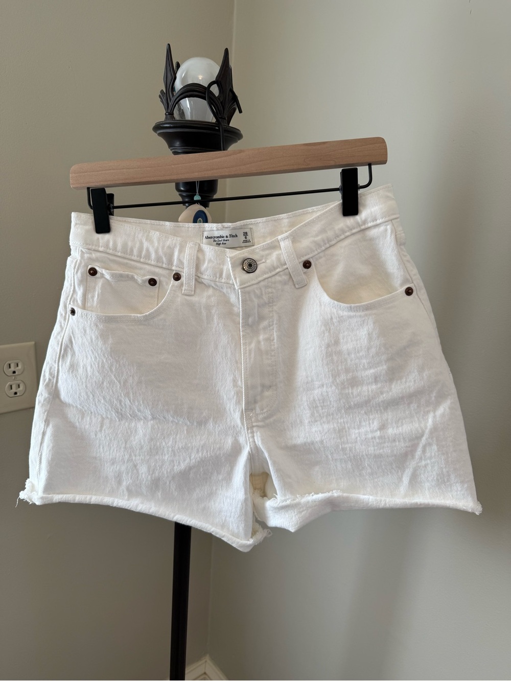 Abercrombie & Fitch White Denim Jean Shorts